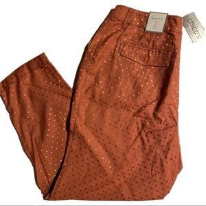 Chico’s Jacquard Pleated Ankle Fit Pants Size 1